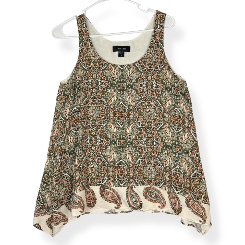 Karen Kane Tank Top Womens Small S‎ Desert Gypsy Print Block Sleeveless